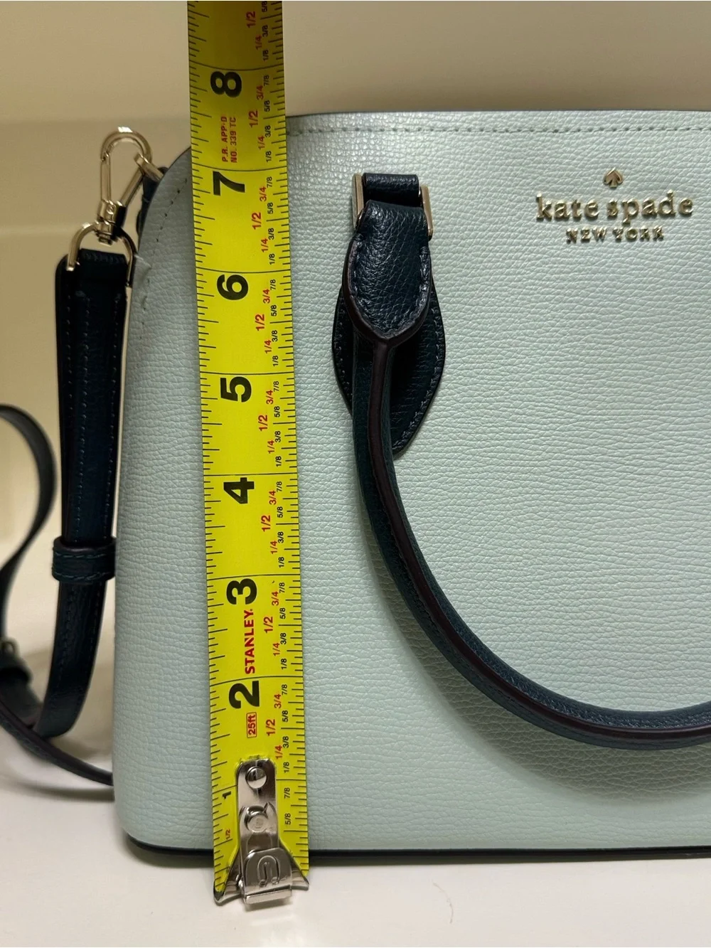 kate spade Two-Tone Mint and Black Leather Satchel